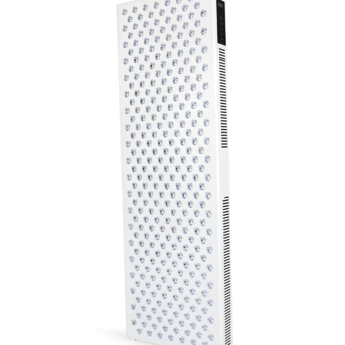 Valo Blaze red light panel standing upright, its rows of LEDs unlit